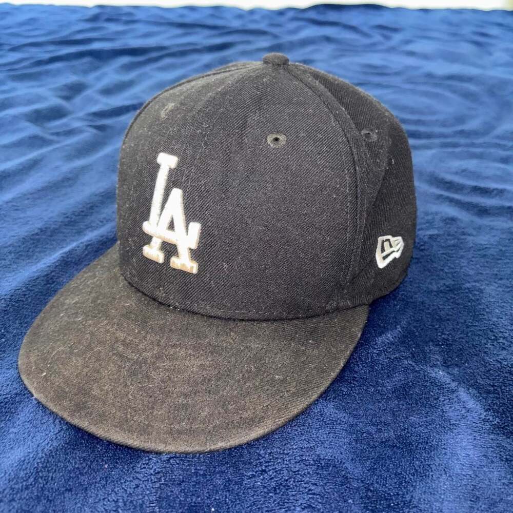 New Era LA Dodgers 59FIFTY Fitted Hat Black Size 7 1/8